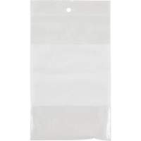 KLETON PF926 White Block Poly Bags, Reclosable, 6" x 4", 2 mils