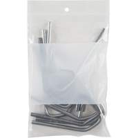 KLETON PF926 White Block Poly Bags, Reclosable, 6" x 4", 2 mils