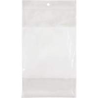 KLETON PF933 White Block Poly Bags, Reclosable, 8" x 5", 2 mils