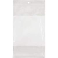 White Block Poly Bags, Reclosable, 8" x 5", 2 mils PF933 | TENAQUIP