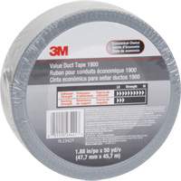 3M 1900-48X45.7 1900 Value Duct Tape, 5.8 mils, Silver, 48 mm (2") x 5.7 m (18.7')