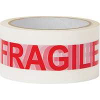 KLETON PG724 "Fragile" Box Sealing Tape, Hot Melt Adhesive, 2 mils, 48 mm (2") x 100 m (328')