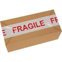 KLETON PG724 "Fragile" Box Sealing Tape, Hot Melt Adhesive, 2 mils, 48 mm (2") x 100 m (328')