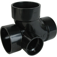 Bow Plumbing 600189 Raccord d'entr&eacute;e en T c&ocirc;t&eacute; gauche, Sanitaire, Plastique, 3" x 2"