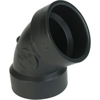 Bow Plumbing 600874 60° Elbow Fitting, Hub x Hub, Plastic, 4"