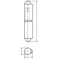 Intercon BH-A-900-FES-100 Charni&egrave;res &agrave; souder 2 pi&egrave;ces