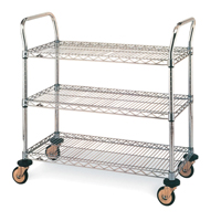 Metropolitan Wire MW701 Chariot utilitaire &agrave; usage standard avec tablettes en treillis m&eacute;tallique, Chrom&eacute;, 24" x 39" x 24", Capacit&eacute; 375 lb