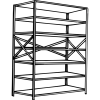 Metalware RK217 Interlok Shelving Unit, Steel, Boltless, Starter, 36" W x 76" H x 12" D