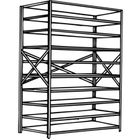 Metalware RK229 Interlok Shelving Unit, Steel, Boltless, 800 lbs. Capacity, 36" W x 76" H x 12" D