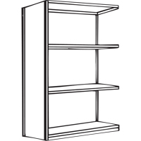 Metalware RK294 &eacute;l&eacute;ment de rayonnage Interlok, Acier, Sans boulons, Ajout, 48" la x 88" h x 24" p