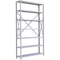Metalware RK297 Interlok Shelving Unit, Steel, Boltless, Starter, 48" W x 88" H x 12" D