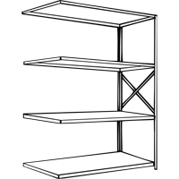Metalware RK312 Interlok Shelving Unit, Steel, Boltless, Add-On, 36" W x 88" H x 24" D