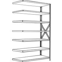 Metalware RK332 Interlok Shelving Unit, Steel, Boltless, Add-On, 36" W x 88" H x 12" D