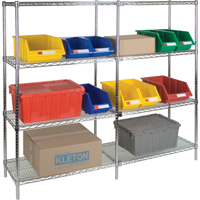 KLETON RL060 &eacute;tag&egrave;res robustes en treillis chromat&eacute;, Ensemble Ajout, Tiers 4, 36" la x 63" h x 18" p