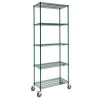 KLETON RL812 Wire Shelf Cart, Epoxy Finish, 36" x 92" x 24", 800 lbs. Capacity