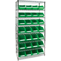 KLETON RL817 &eacute;tag&egrave;re robuste en treillis m&eacute;tallique avec bacs de rangement, Tiers 8, 36" la x 74" h x 14" p