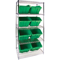 KLETON RL825 &eacute;tag&egrave;re robuste en treillis m&eacute;tallique avec bacs de rangement, Tiers 5, 36" la x 74" h x 24" p