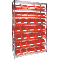 KLETON RL830 &eacute;tag&egrave;re robuste en treillis m&eacute;tallique avec bacs de rangement, Tiers 8, 48" la x 74" h x 18" p