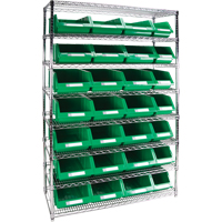 KLETON RL833 Heavy-Duty Wire Shelving Unit with Storage Bins, 8 Tiers, 48" W x 74" H x 18" D