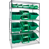 KLETON RL837 &eacute;tag&egrave;re robuste en treillis m&eacute;tallique avec bacs de rangement, Tiers 5, 48" la x 74" h x 24" p