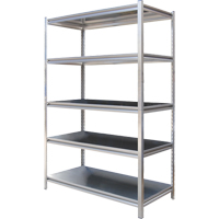 Vestil LWSS-1836 Stainless Steel Solid Rivet Shelving, Stainless Steel, Bolted, Starter, 36" W x 72" H x 18" D