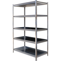Vestil LWSS-2436 Stainless Steel Solid Rivet Shelving , Stainless Steel, Bolted, Starter, 36" W x 72" H x 24" D