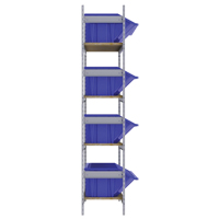 KLETON RL981 Wide Span Shelving with Jumbo Plastic Bins, Steel, Boltless, 800 lbs. Capacity, 66" W x 72" H x 18" D