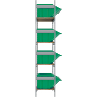 KLETON RL982 Wide Span Shelving with Jumbo Plastic Bins, Steel, Boltless, 800 lbs. Capacity, 66" W x 72" H x 18" D
