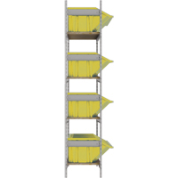 KLETON RL983 Wide Span Shelving with Jumbo Plastic Bins, Steel, Boltless, 800 lbs. Capacity, 66" W x 72" H x 18" D