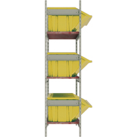 Wide Span Shelving with Jumbo Plastic Bins, Steel, Boltless, 800 lbs. Capacity, 66" W x 60" H x 18" D RL987 | TENAQUIP