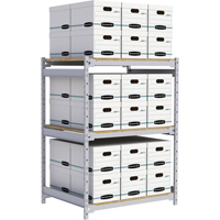 Metalware RN011 Wide Span Record Storage Shelving, Steel, 3 Shelves, 42" W x 32" D x 60" H