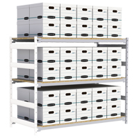Metalware RN145 Wide Span Record Storage Shelving, Steel, 3 Shelves, 72" W x 32" D x 60" H, Add-On Kit