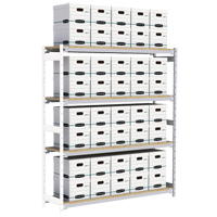 Metalware RN146 Wide Span Record Storage Shelving, Steel, 4 Shelves, 72" W x 18" D x 84" H, Add-On Kit