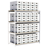 Metalware RN147 Wide Span Record Storage Shelving, Steel, 4 Shelves, 72" W x 32" D x 84" H, Add-On Kit