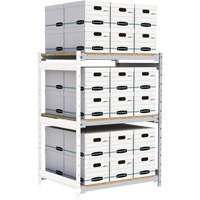 Metalware RN149 &eacute;tag&egrave;re-classeur de grande largeur, Acier, 3 Tablettes, 42" la x 32" p x 60" h, Ensemble Ajout