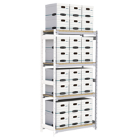 Metalware RN150 Wide Span Record Storage Shelving, Steel, 4 Shelves, 42" W x 18" D x 84" H, Add-On Kit