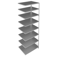 Metalware RN243 Shelving Unit, Galvanized Steel, Slotted Angle, Add-On, 36" W x 96" H x 24" D