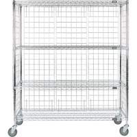 Enclosed Wire Shelf Cart, Chrome Plated, 60" x 69" x 24", 800 lbs. Capacity RN564 | TENAQUIP