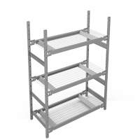 Metalware RN577 Wide Span Storage Shelving, Steel, Boltless, Starter, 42" W x 60" H x 18" D