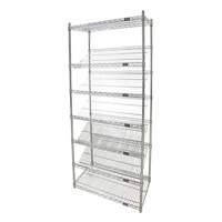 KLETON RN592 &eacute;tag&egrave;re en treillis m&eacute;tallique avec tablettes inclin&eacute;es, Tiers 7, 36" la x 74" h x 18" p