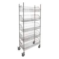 Wire Basket Shelving Cart, 5 Tiers, 48" W x 80" H x 24" D RN614 | TENAQUIP