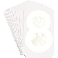 Brady 5170P-8 &eacute;tiquettes de lettres et chiffres gothiques individuels Quick-Align, 8, 4" h, Blanc