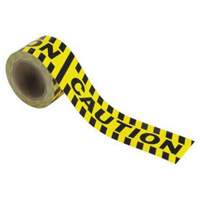 Brady 58255 "Caution" Marking Tape, 3" x 60', Vinyl, Black and Yellow