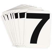Brady 8220P-7 Quick-Align&reg; Individual Number and Letter Labels, 7, 4" H, Black