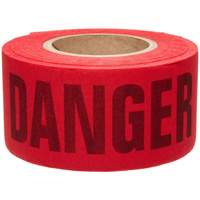 Brady 91085 Re-Pulpable Barricade Tape, English, 3" W x 135' L, 3 mils, Black on Red
