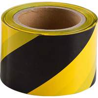 Brady 91214 Warning Barricade Tape, 3" W x 200' L, 3 mils, Black on Yellow