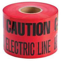 Brady 91296 "Buried Electric Line" Identoline&reg; Underground Warning Tape, 6" W x 1000' L, Black on Red