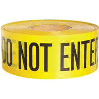 Brady 91451 Barricade Tape, English, 3" W x 1000' L, 3 mils, Black on Yellow
