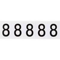 Brady 9714-8 Individual Number and Letter Labels, 8, 2" H, Black on White