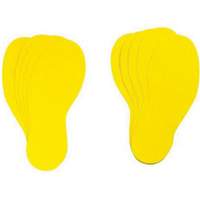 Brady 31550 Floor Marking Labels, Footprint, 12" L x 3.75" W, Yellow, Vinyl